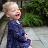 Long Sleeve Bubble Romper in Constellations