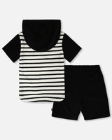 Hooded Terry T-Shirt With Shorts Set
