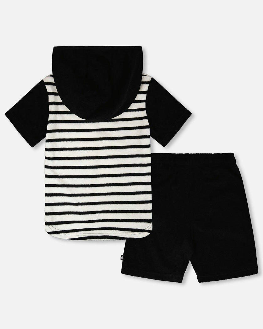 Hooded Terry T-Shirt With Shorts Set