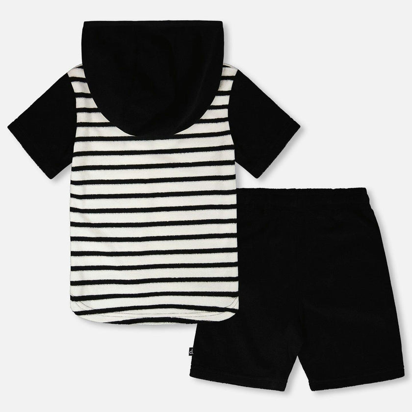 Hooded Terry T-Shirt With Shorts Set