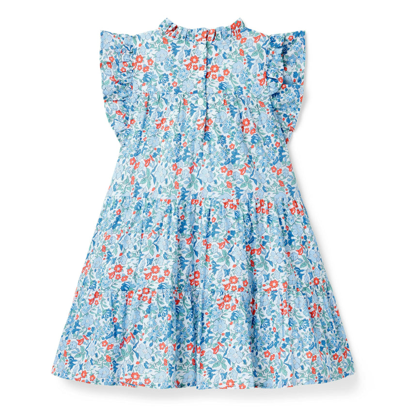Ditsy Floral Smocked Dress, multicolor