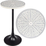 Nysha 25" Modern Bohemian Metal/Resin Inlay Top End Table