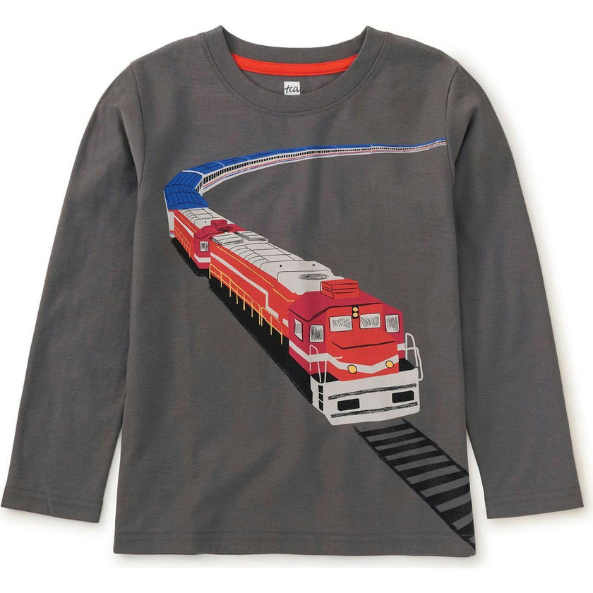 Express Train Graphic Tee, Grey
