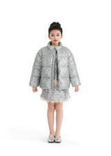 Gray Glitter Puffer Jacket
