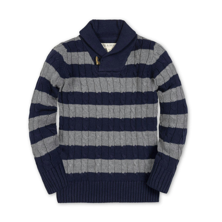 Shawl Collar Cable Sweater