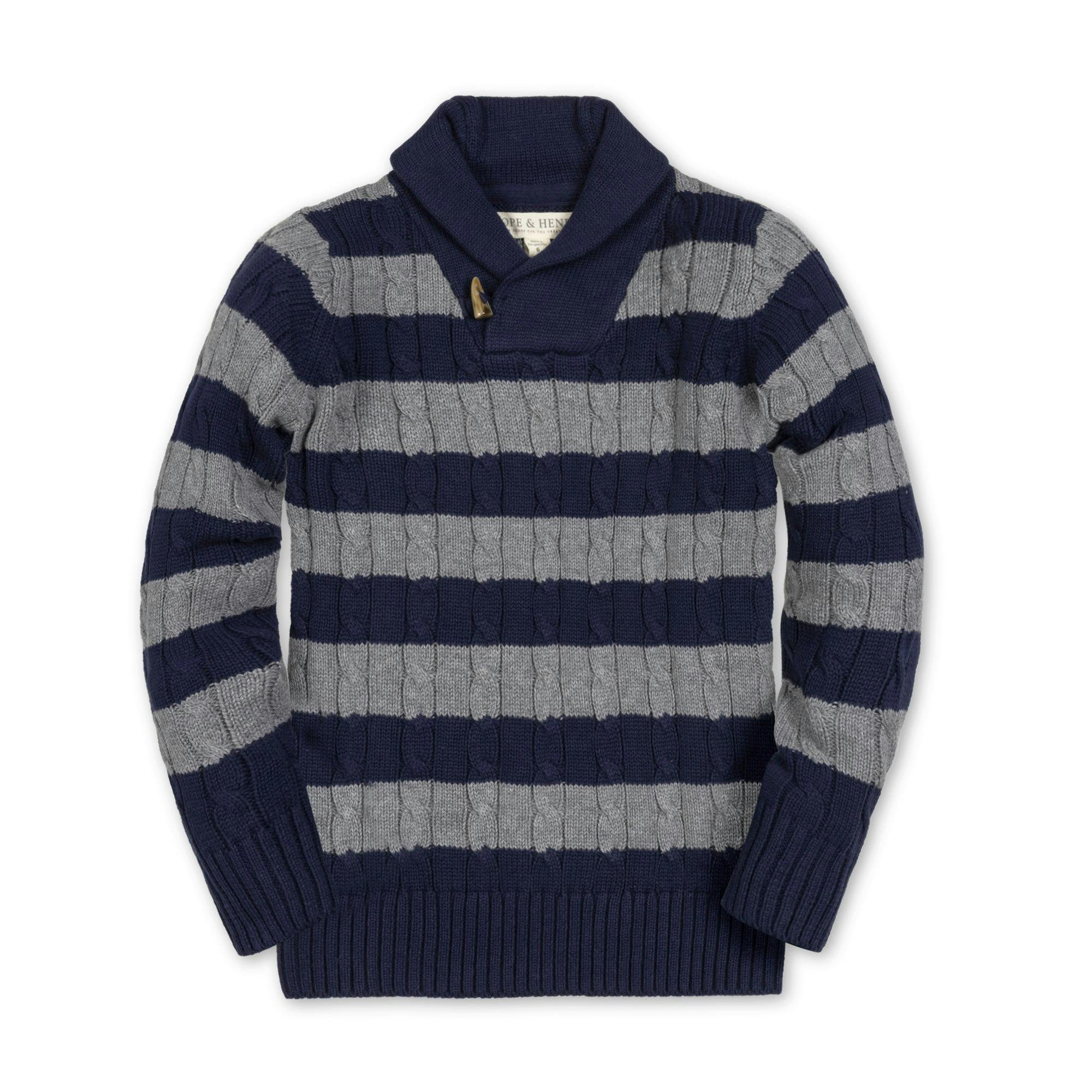 Shawl Collar Cable Sweater