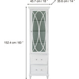 Florence Wooden Linen Tower Cabinet With Storage