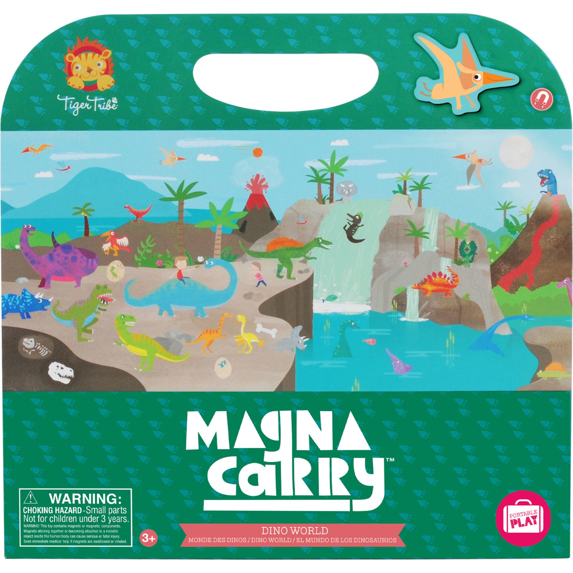 Tribe: Magna Carry - Dino World - Fold Out Magnetic Play Scene
