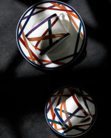 Coffee Cup & Saucer NASTRI Set of 2 in Luxury Box Multicolor diam. 2.3", H 2.5", Cap. 4 oz, Saucer diam. 4.75"