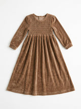 Girls Ruched Velvet Dress