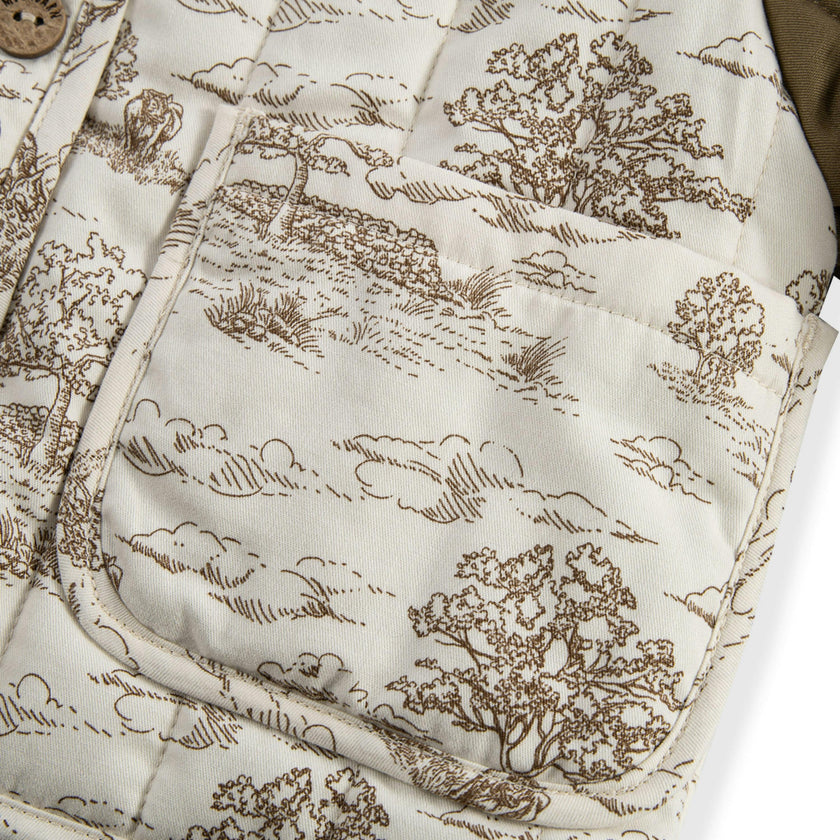 Country Toile Quilted Coat