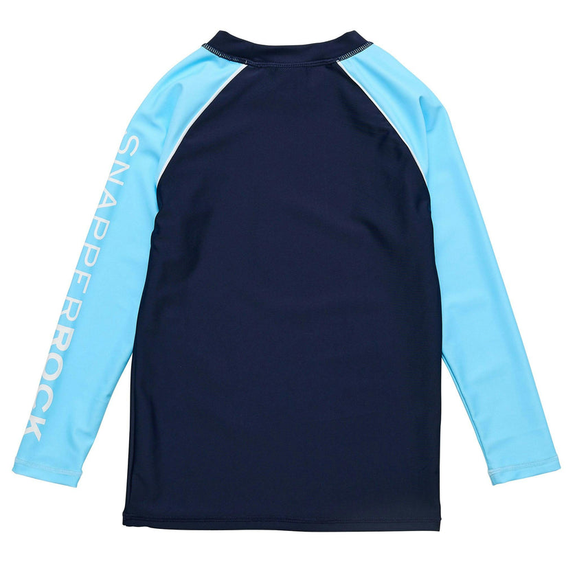 Navy Light Blue Sleeve LS Rash Top
