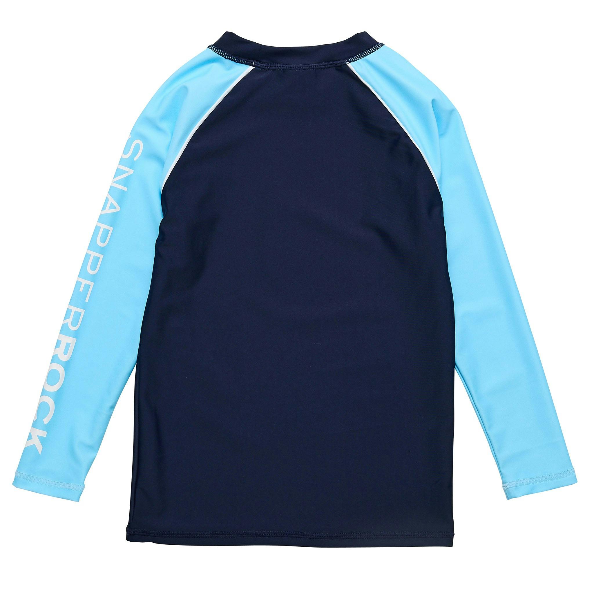 Navy Light Blue Sleeve LS Rash Top