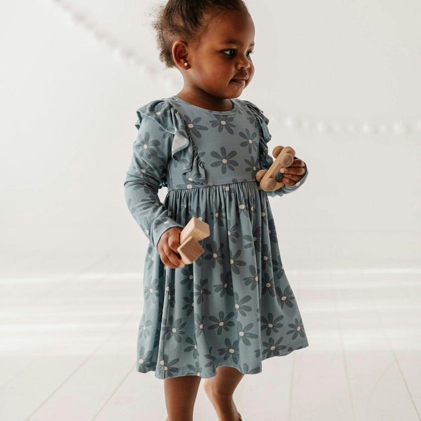 Girl's Long Sleeve Ruffle Dress