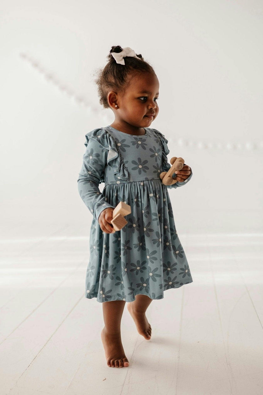 Girl's Long Sleeve Ruffle Dress