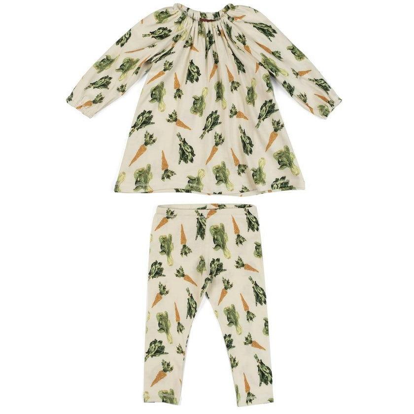 Fresh Veggies Organic Cotton Dress & Legging Set