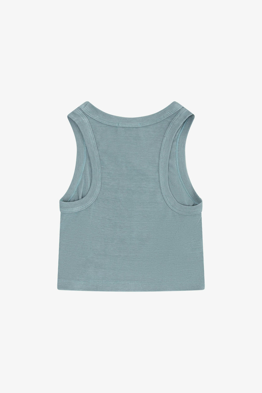 Rayon Rib Shirred Sleeveless Tank