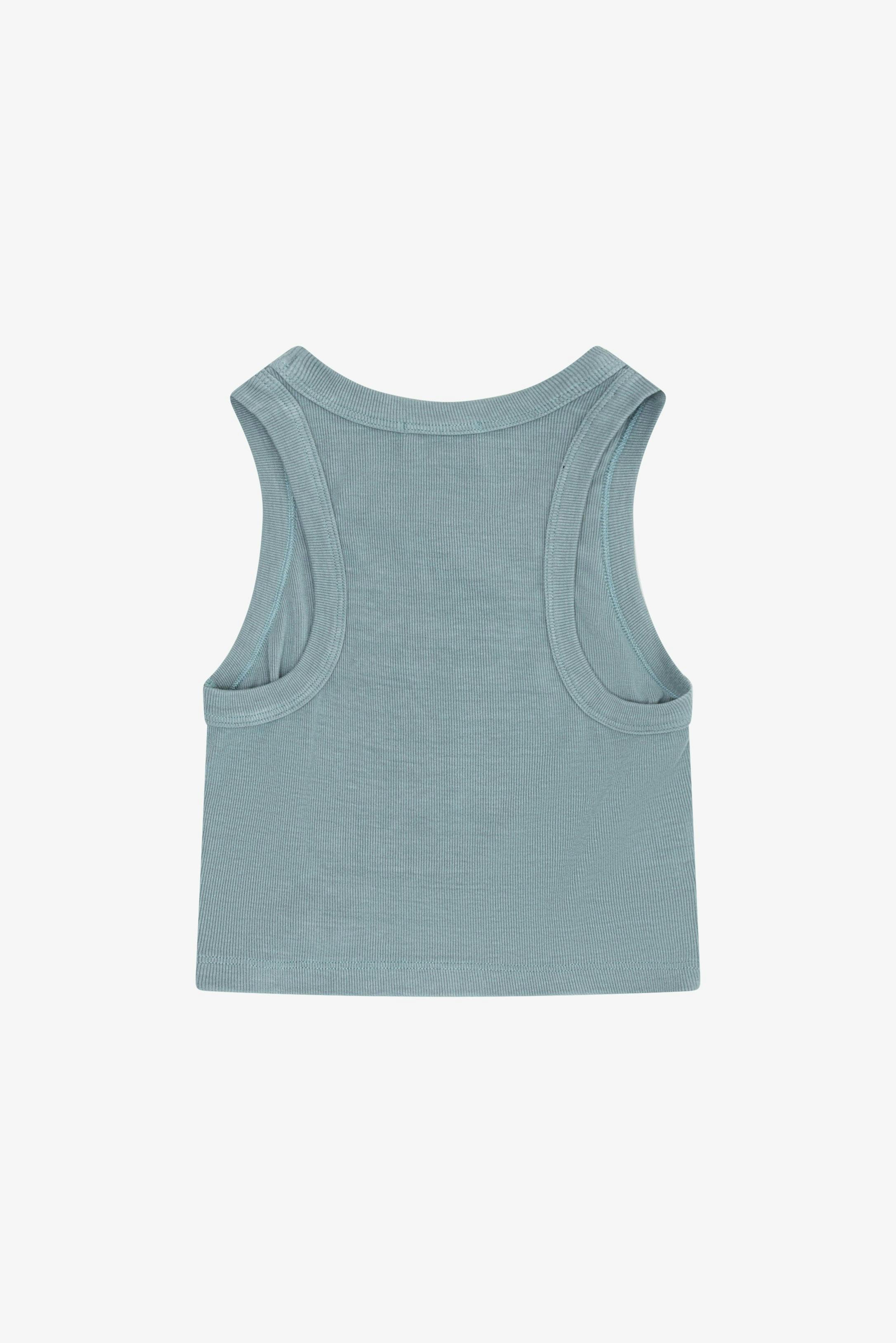 Rayon Rib Shirred Sleeveless Tank