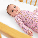Milk and Cookies Pink Bamboo Convertible Footie