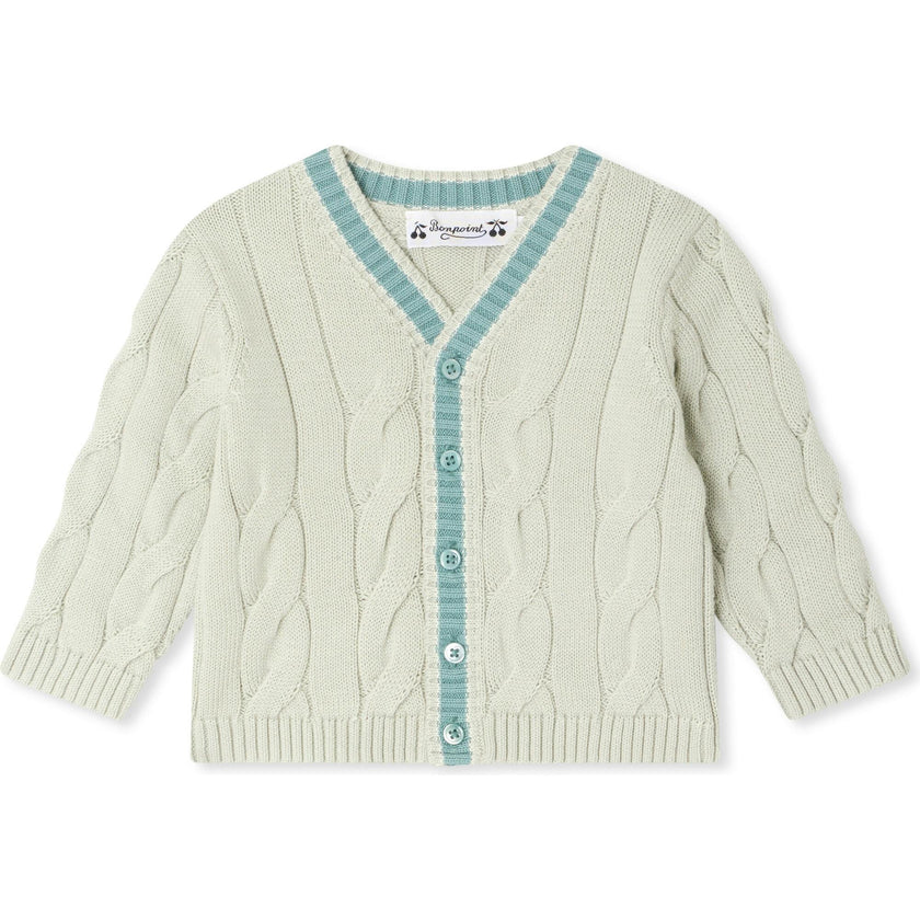 BONPOINT Giorginol Baby Cardigan - Bleu Gris