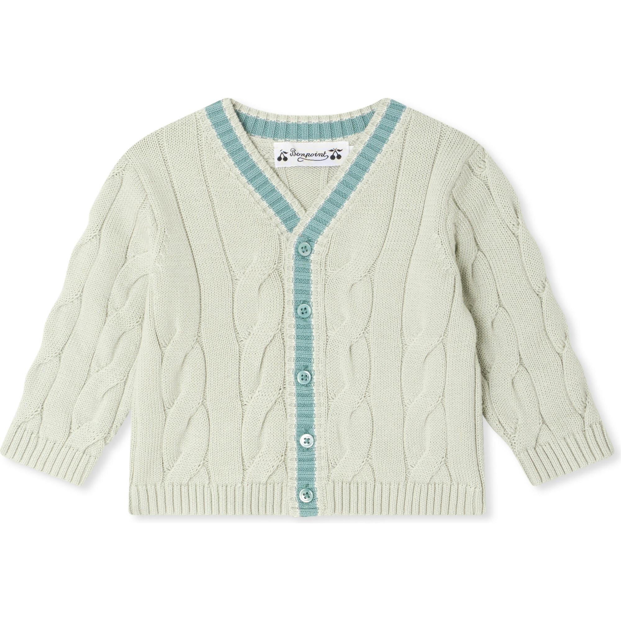 BONPOINT Giorginol Baby Cardigan - Bleu Gris