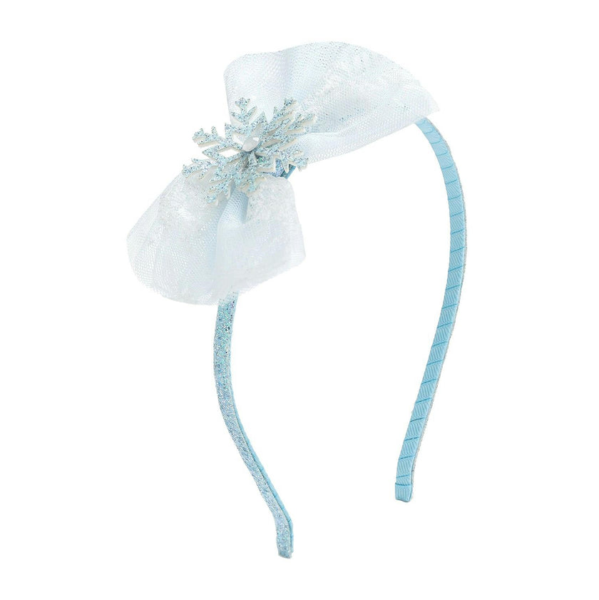 Glitter Snowflake Bow Headband