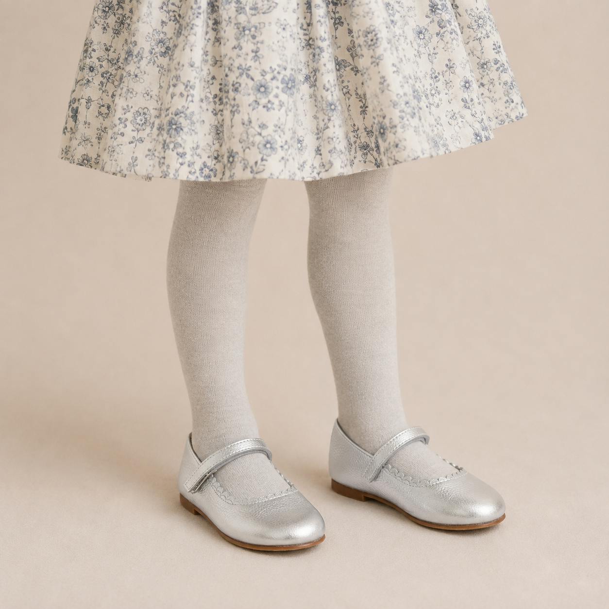 Aria Ballet Flat | Silver Leather