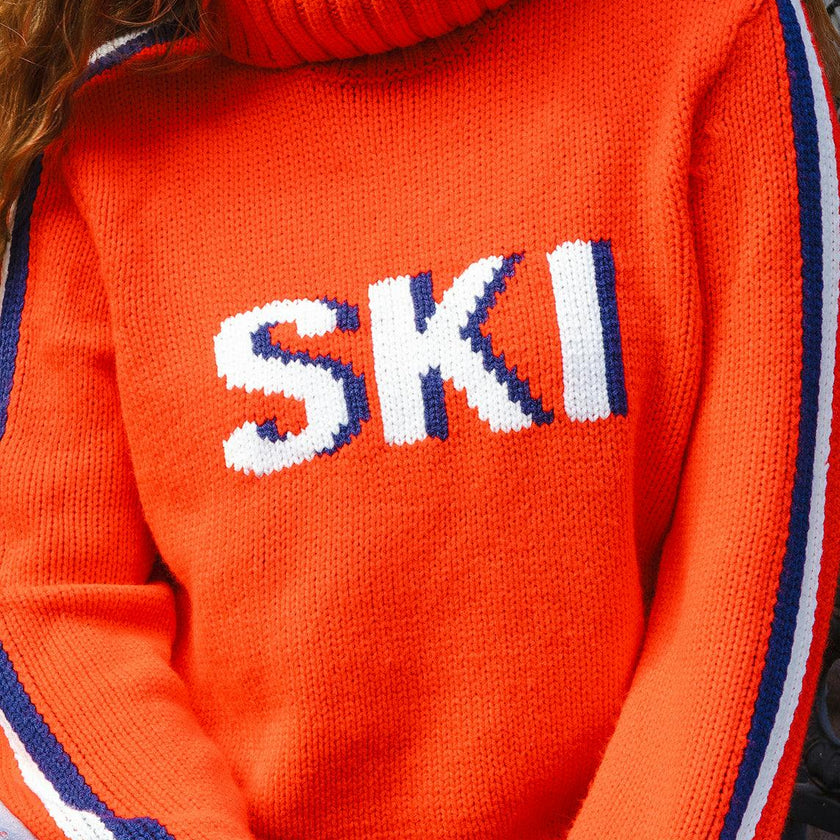 Womens Retro Ski Cropped Turtleneck
