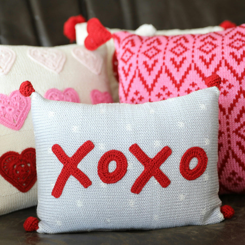Xoxo Mini Pom Pom Pillow