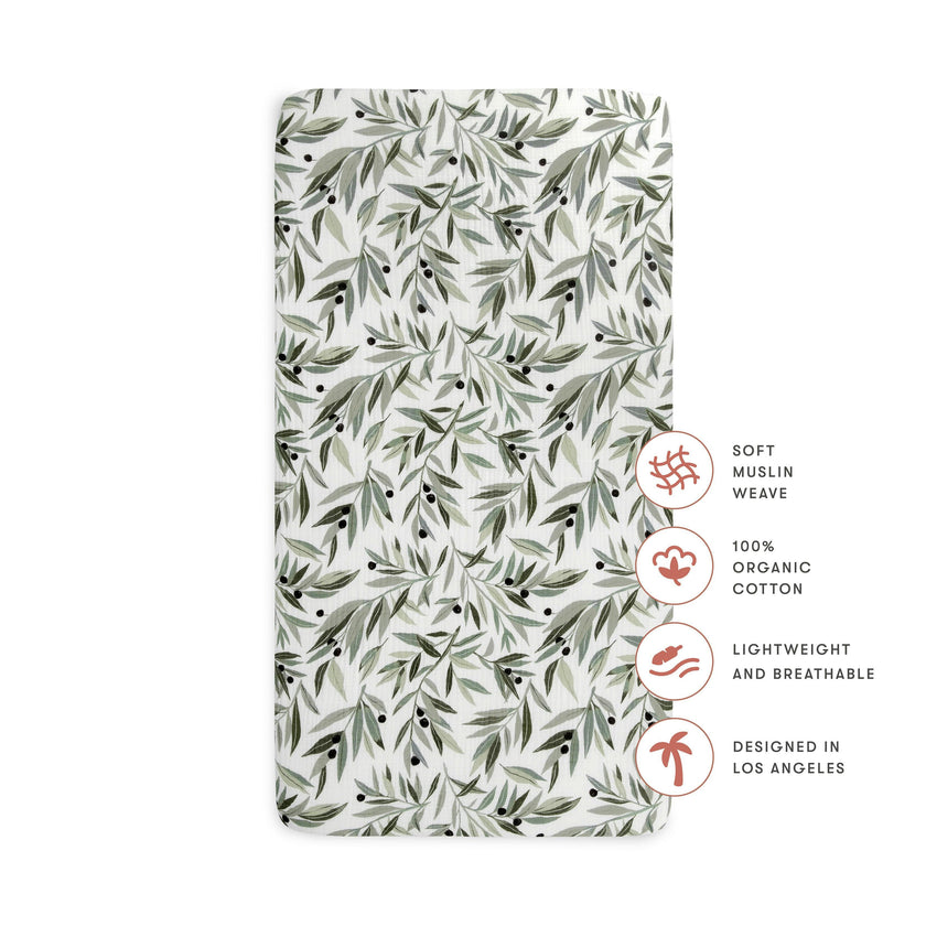 Babyletto Crib Sheet in GOTS Certified Organic Muslin Cotton