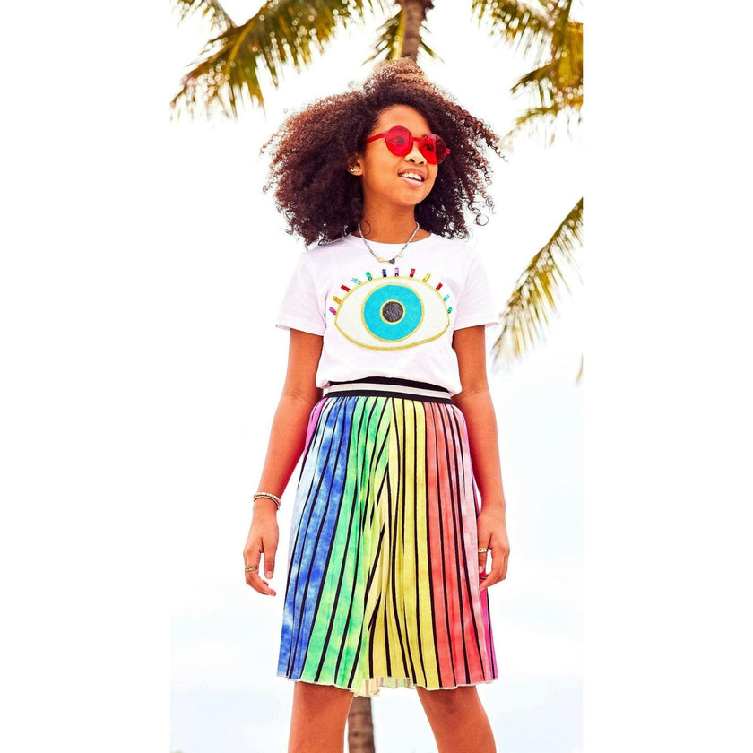 Ombre Stripe Midi Skirt