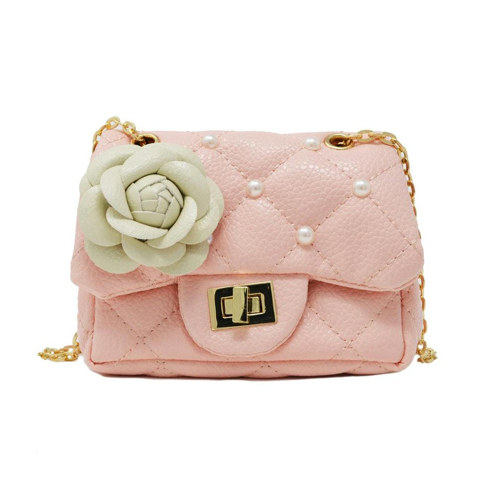 Classic Quilted Flower Pearl Handbag