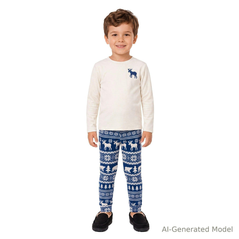 Boys (2-4) Velour Pajama Set | Winter Moose