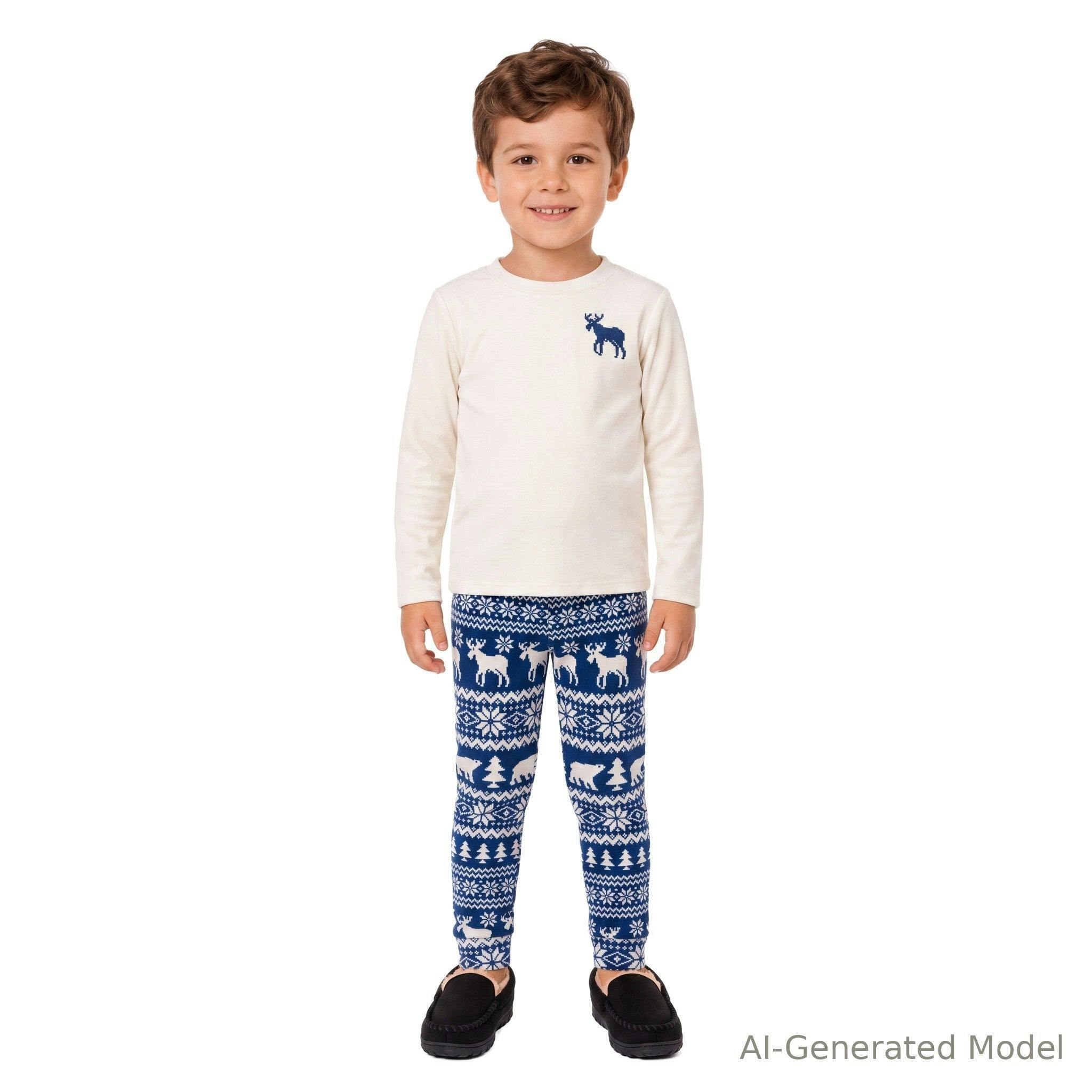 Boys (2-4) Velour Pajama Set | Winter Moose