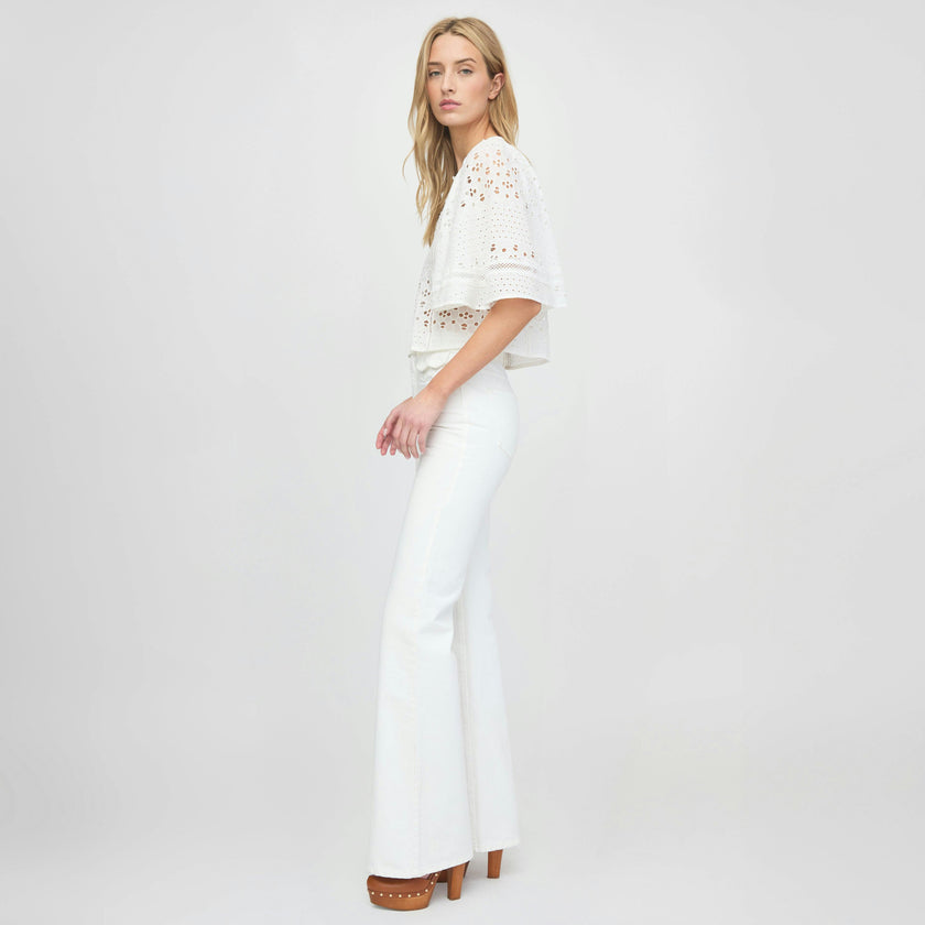 The Meadow Top - White Floral Broderie