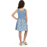 Tween Girls Rib Knit Bow Shoulder Dess | Floral Eyelet