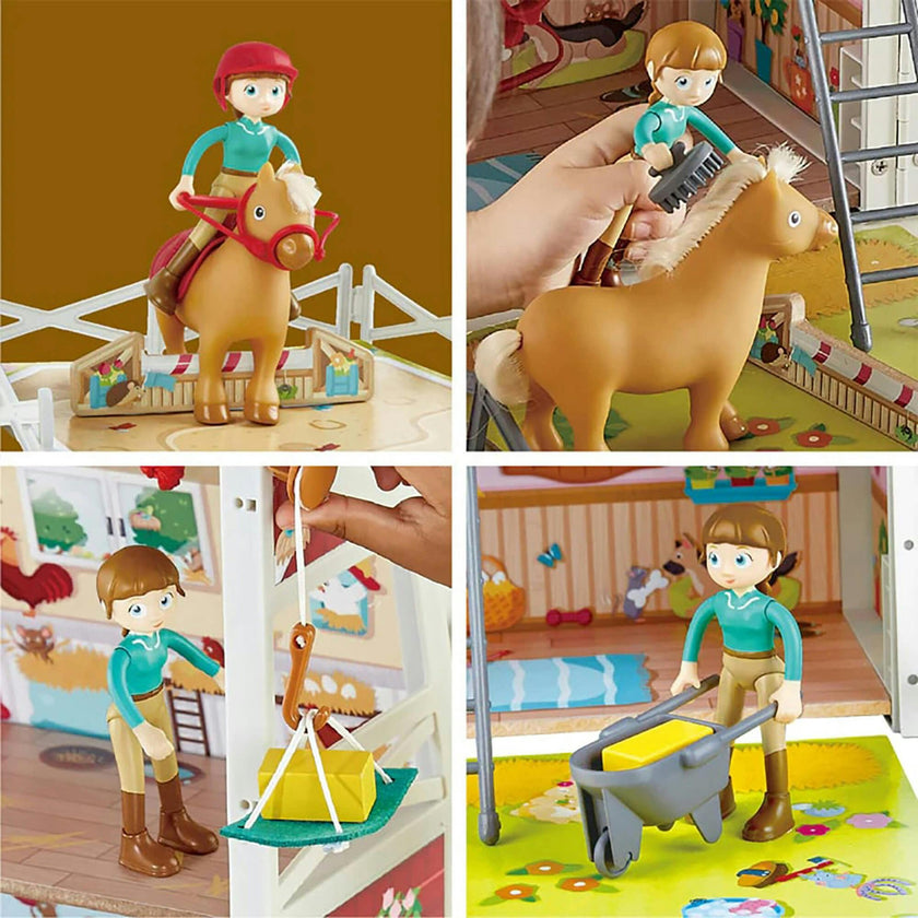 Hape: Club Ranch - Wooden 2 Level Barn Dollhouse