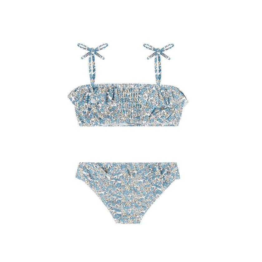 girls original slate floral bandeau bikini
