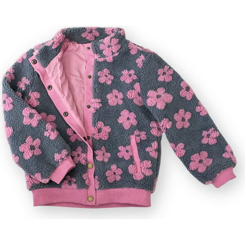 Flower Power Fleece Jacket, Multi Purple