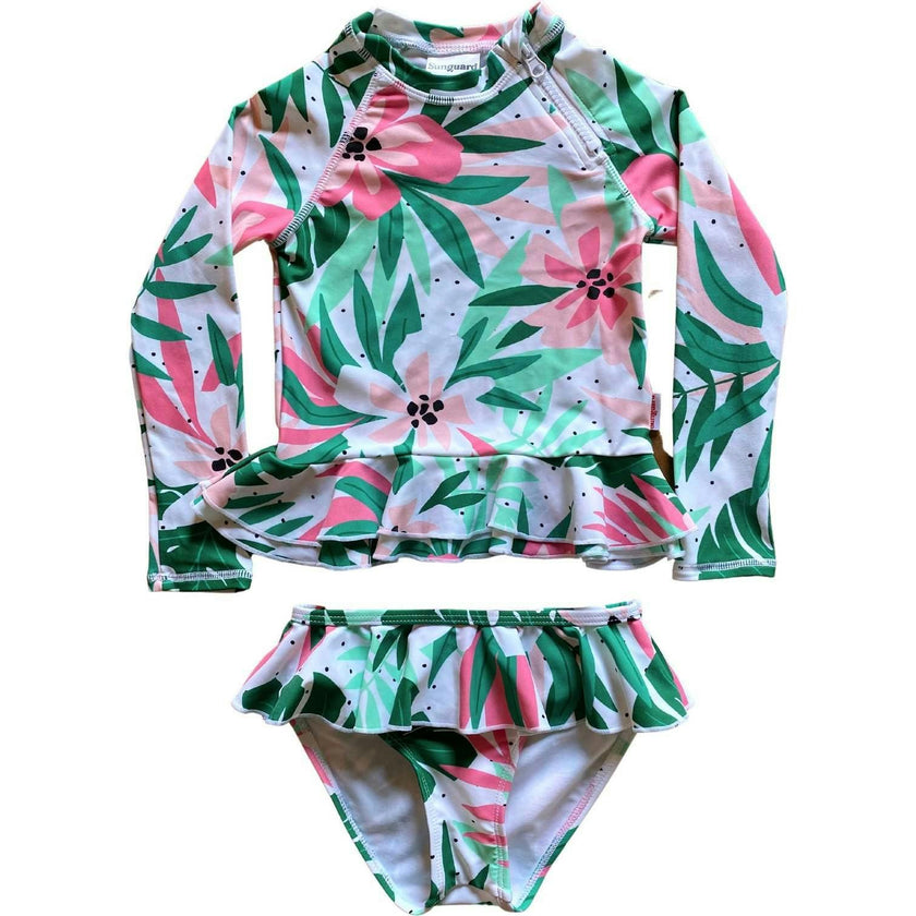 Reese 2-Piece Long Sleeve Peplum Top & Bottom Swimwear