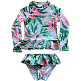 Reese 2-Piece Long Sleeve Peplum Top & Bottom Swimwear