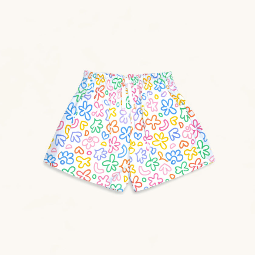 Day Short in Rainbow Doodle