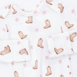 Mini Cowgirl Boots - Knotted Gown and Knot Headband