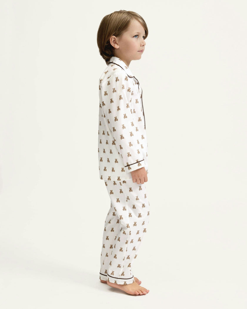 Kid's Twill Pajama Set in Teddy Tales