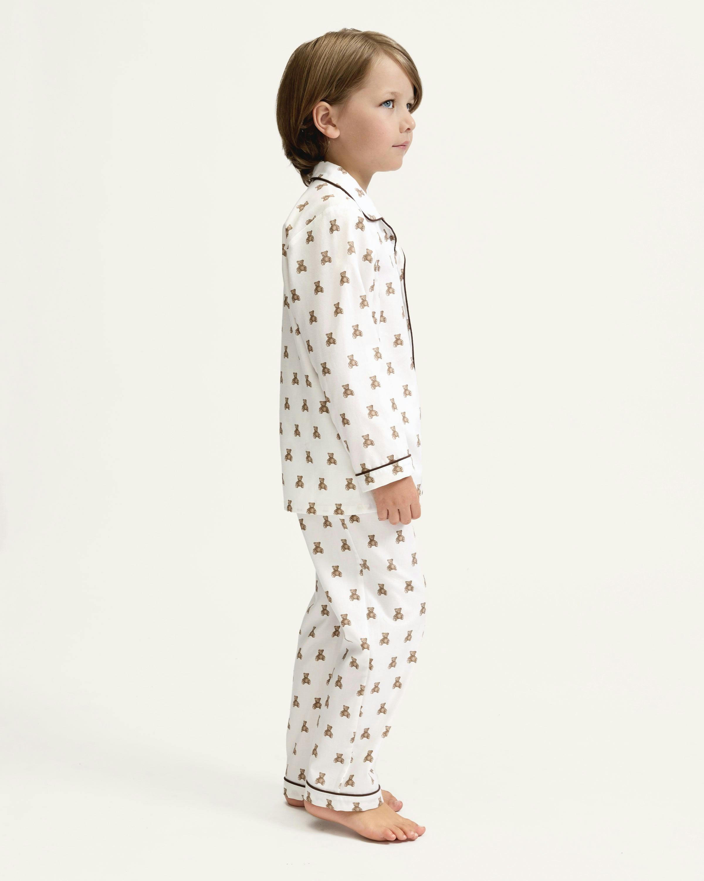 Kid's Twill Pajama Set in Teddy Tales
