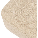 Kiwi Gliding Ottoman in Chai Shearling with Dark Wood Base