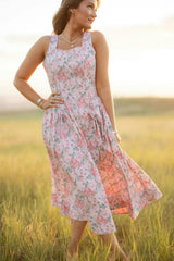 Edith Dress in Pink Sketched Flower