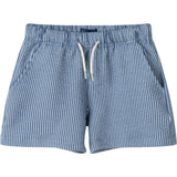 Boys Stretch Seersucker Shorts | Navy Stripe