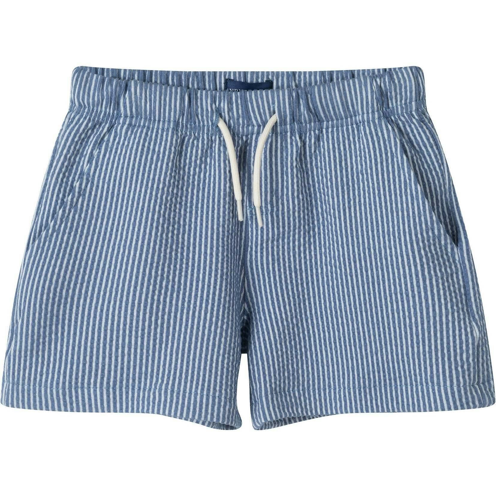 Boys Stretch Seersucker Shorts | Navy Stripe