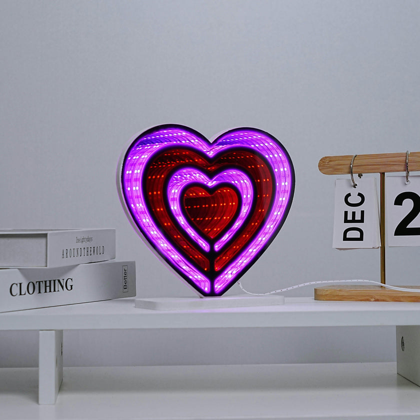 Infinty Neon Mirror Light-Heart